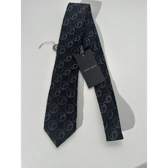 New GIORGIO ARMANI Black Label Neck Tie 100% SILK HAND MADE IN ITALY - Picture 7 of 9